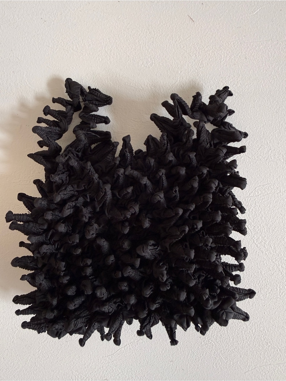 Japanese Shibori CUCURI Stretch Small Tote Bag Handbag Black